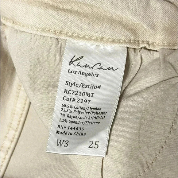 Kancan Jeans Beige Ligh Tan Distressed Cropped Skinny Jeans Estilo NWT Size 3/25 - Picture 4 of 11